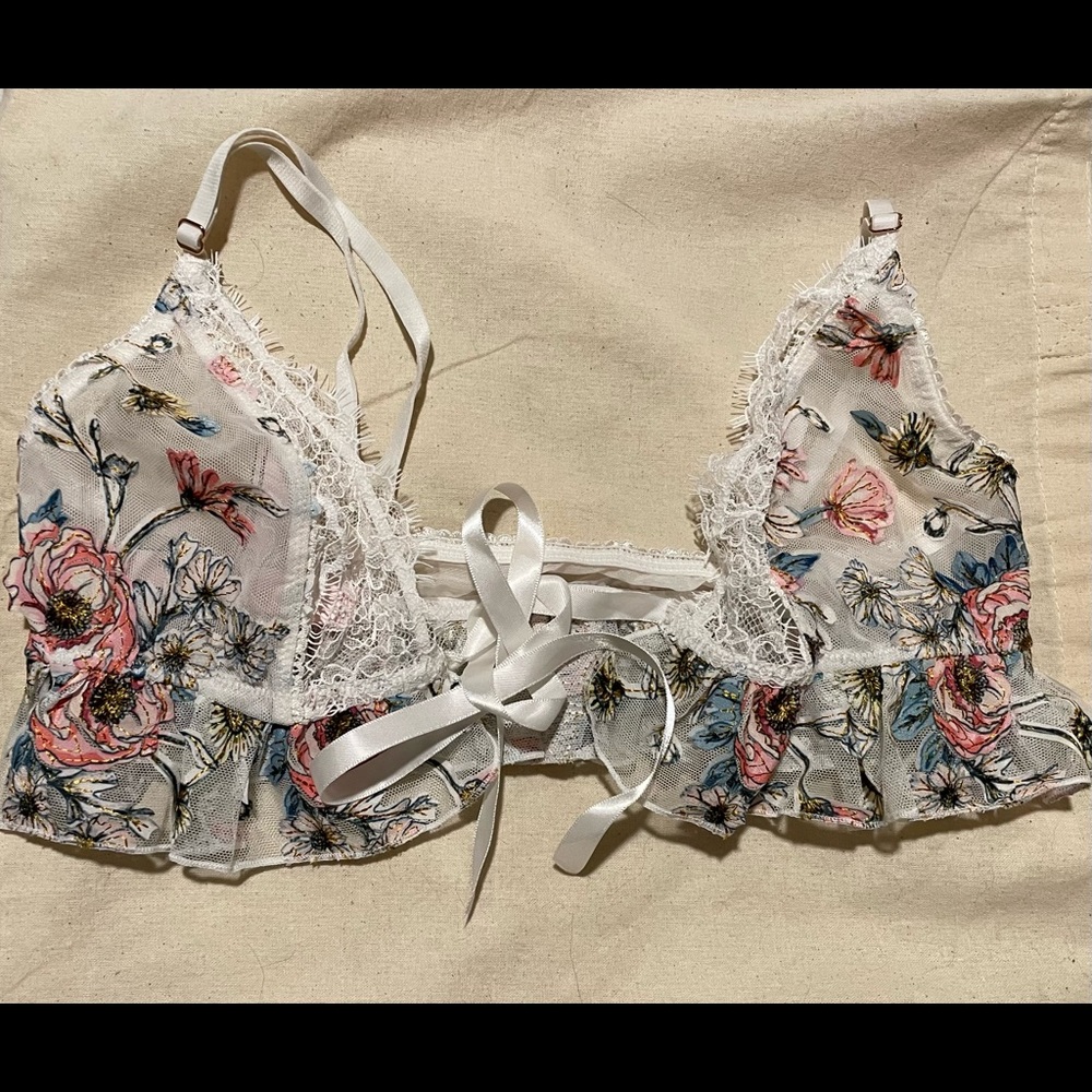 VS Embroidered Unlined Triangle Bralette